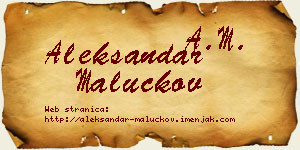 Aleksandar Maluckov vizit kartica